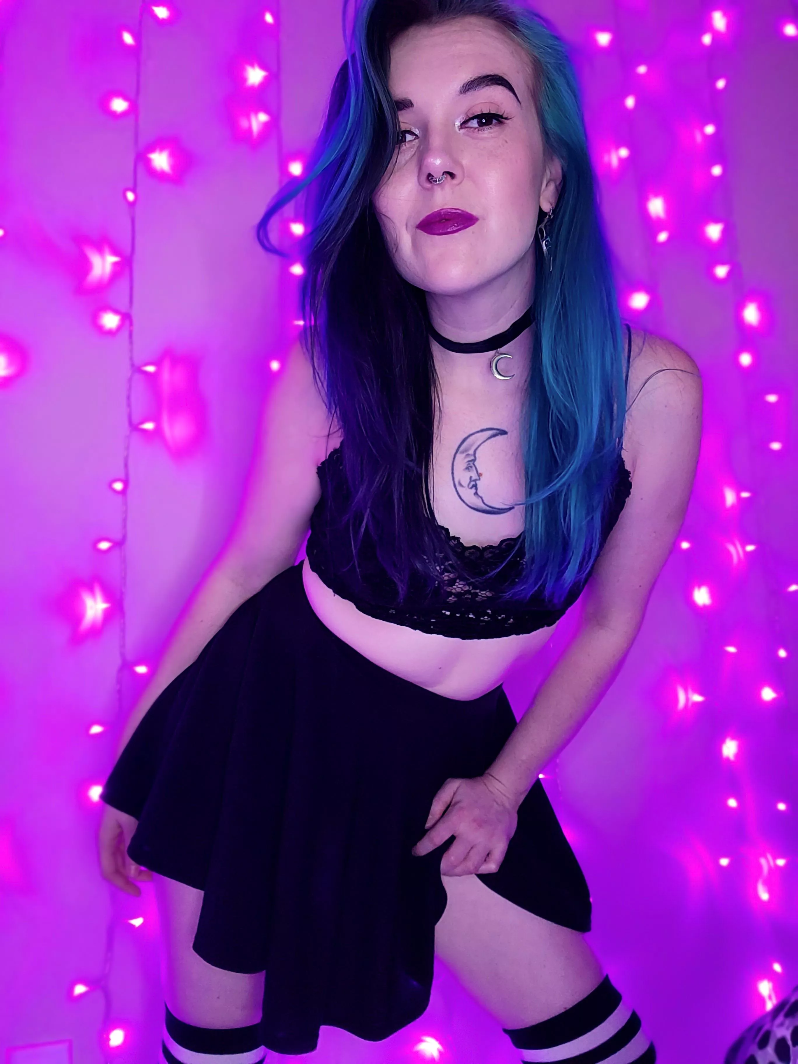 Bright blue and all black posted by asteria_faye