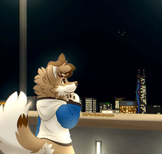 Enjoying night city view, Art by me. by Perigee400km
