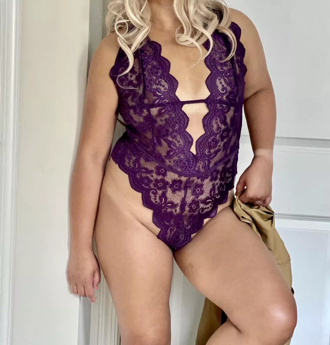 How about a purple bodysuit ? posted by plump4thatass