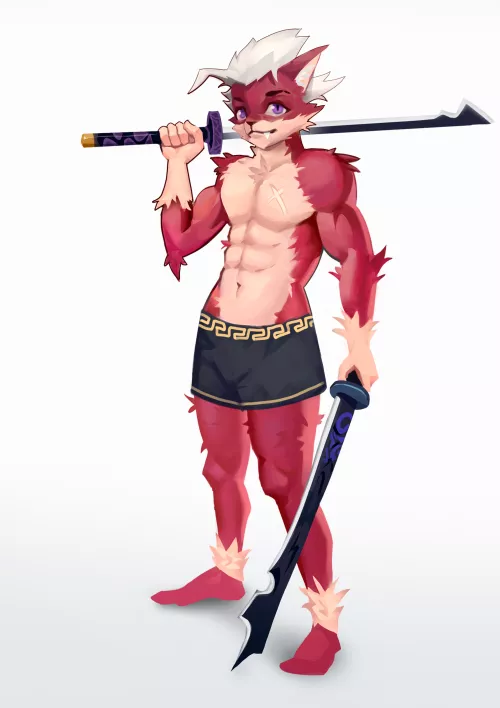 I made my new oc!!!, but he doesn't have a name or clothes, comment ideas that would look good on him!!!! by Kazuyoshiii_