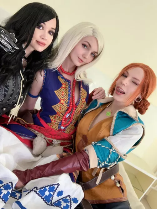 Keira, Yenifer and Triss(Sia Siberia, Purple Bitch and Helly Rite)[The Witcher] by Sia_Siberia_Real