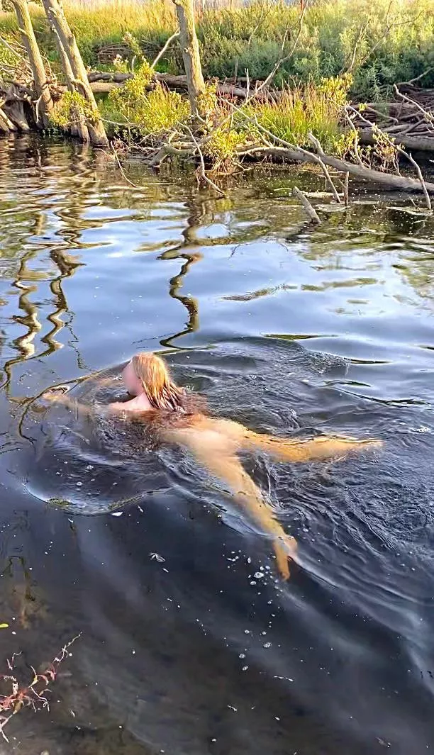 Stopped on the way home from work to wash in the river posted by NakedCountryGirl