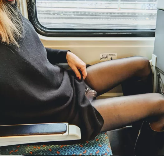 Always caged like a good girl. Do you want to sit next to me? by Th_XV