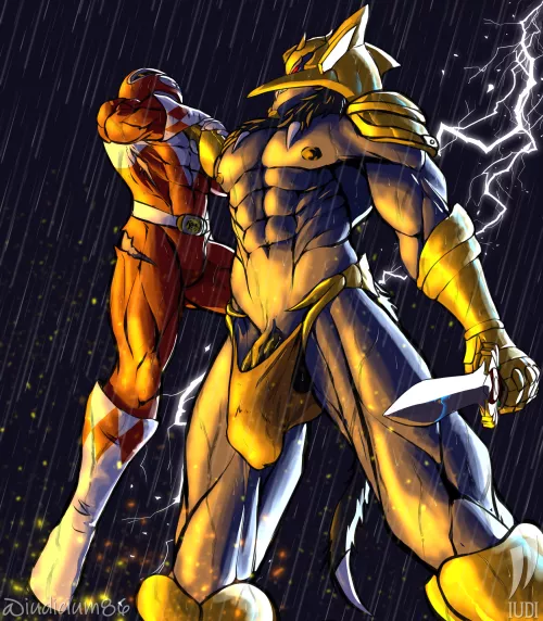 Goldar and Red Ranger (iudicium86) by DarkCrab86