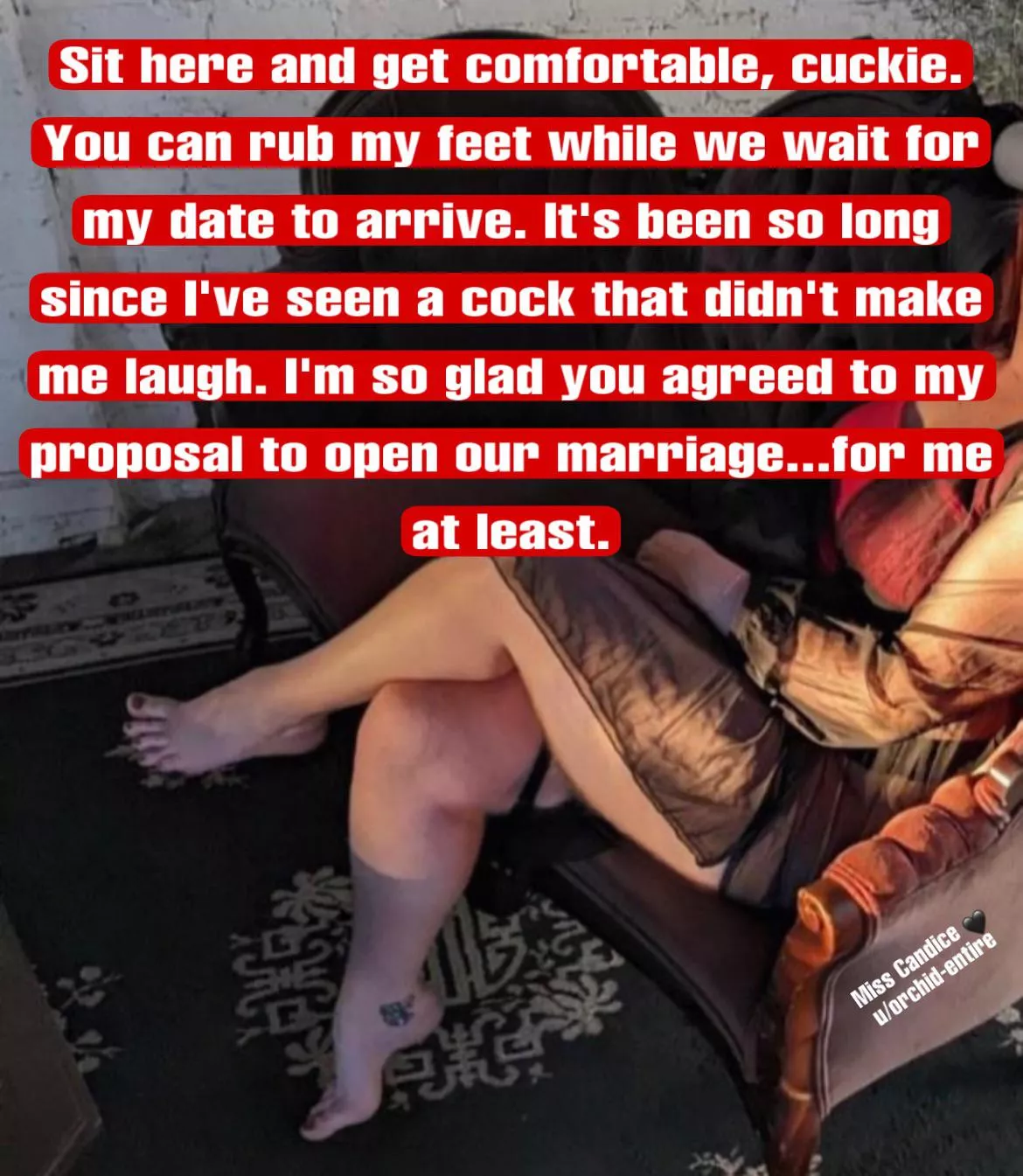 It will be such a relief to use you for foot duties and not have to pretend to care about your cock ever again 👣 posted by Orchid-Entire