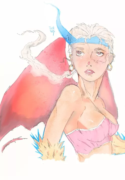 [OC] Dragon girl, Drawn by me by StainlessInferno