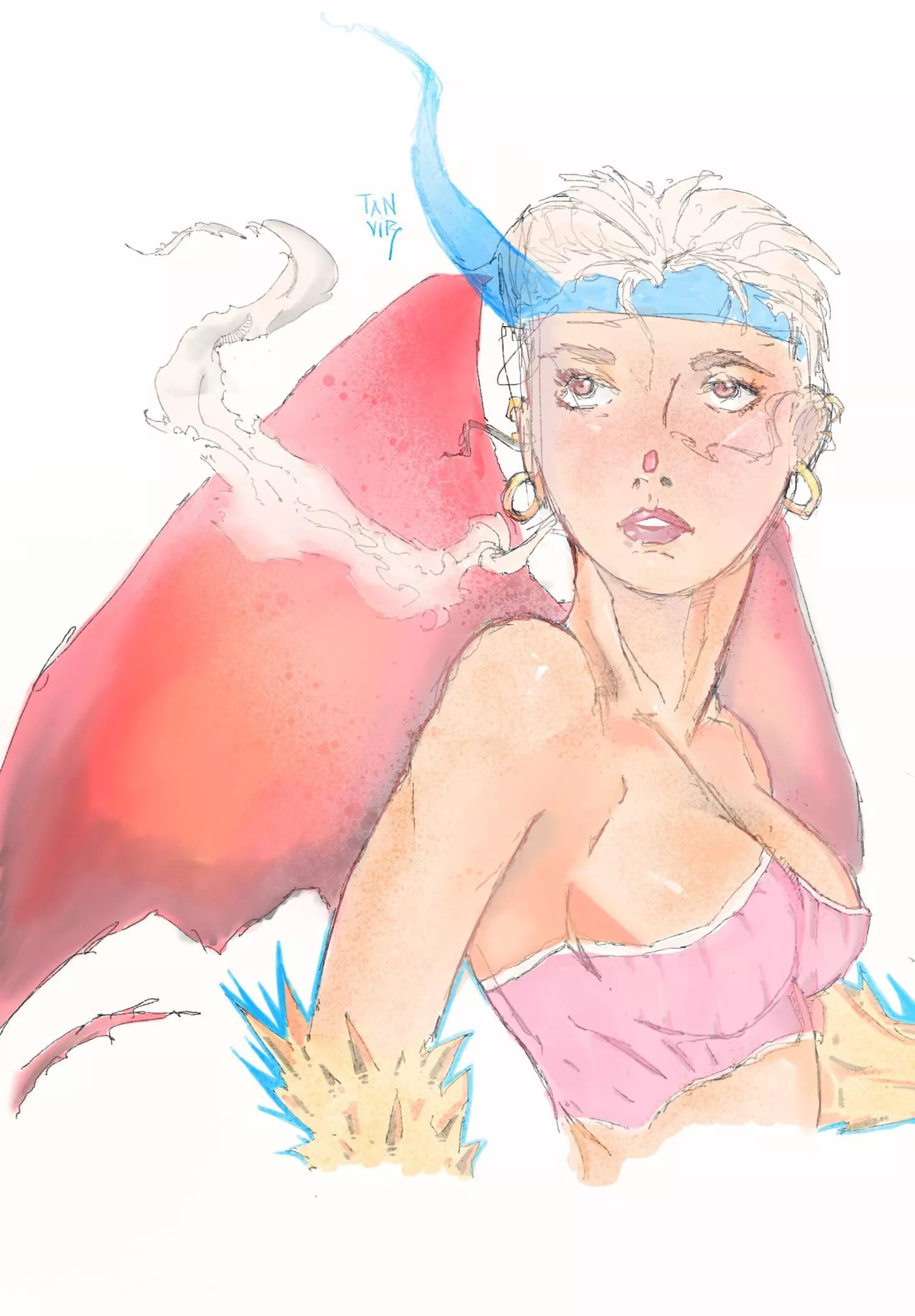 [OC] Dragon girl, Drawn by me posted by StainlessInferno