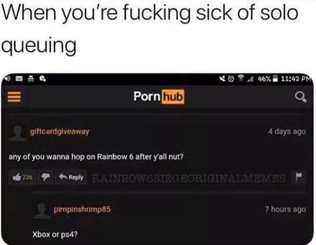 Pornhub, the Tinder for gaming posted by PolishedRangifer410