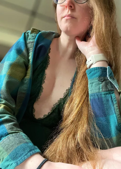 Teal flannel and copper locks by auburn-tresses