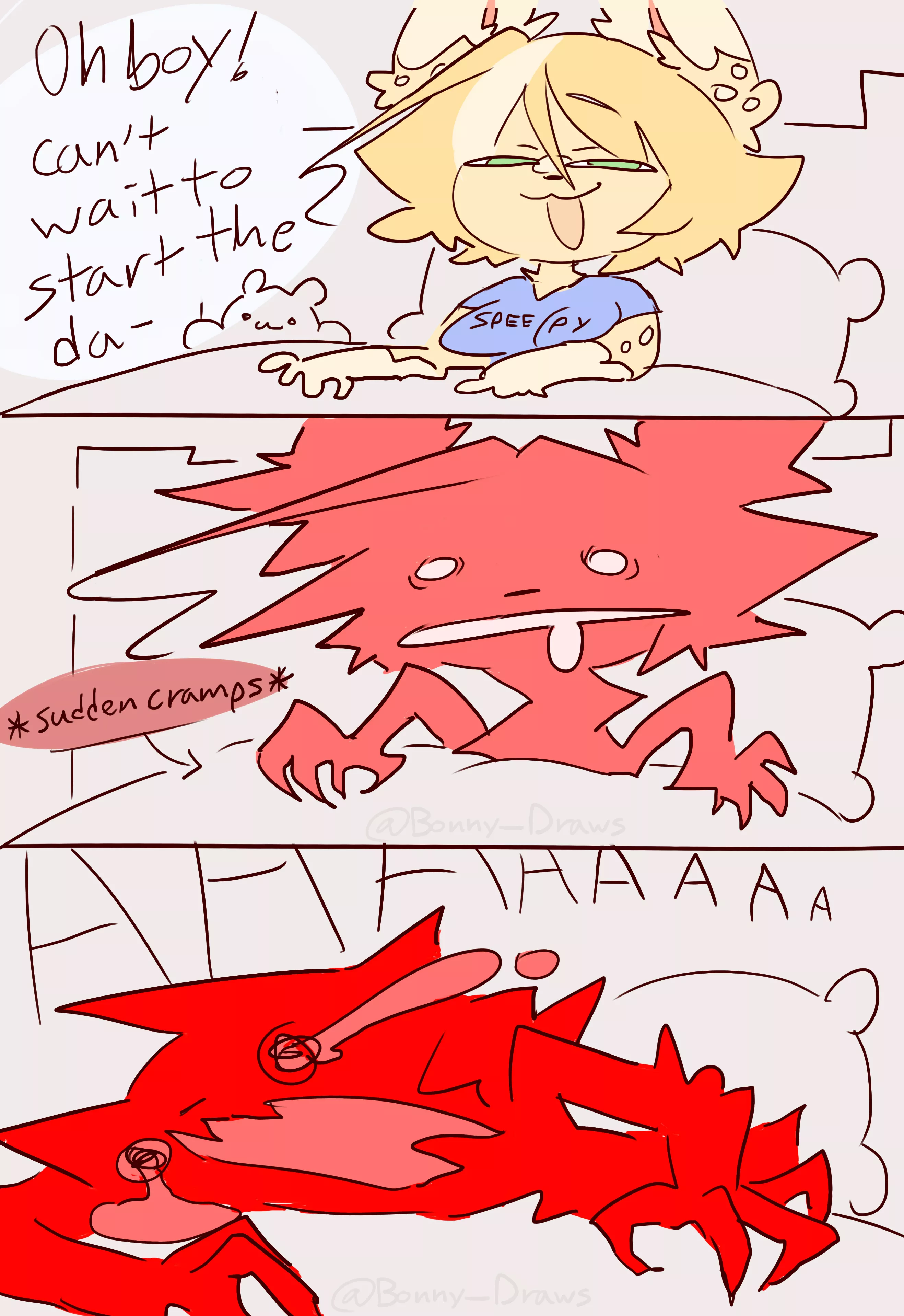 (Art by me) Morning Cramps posted by BonnyDraws