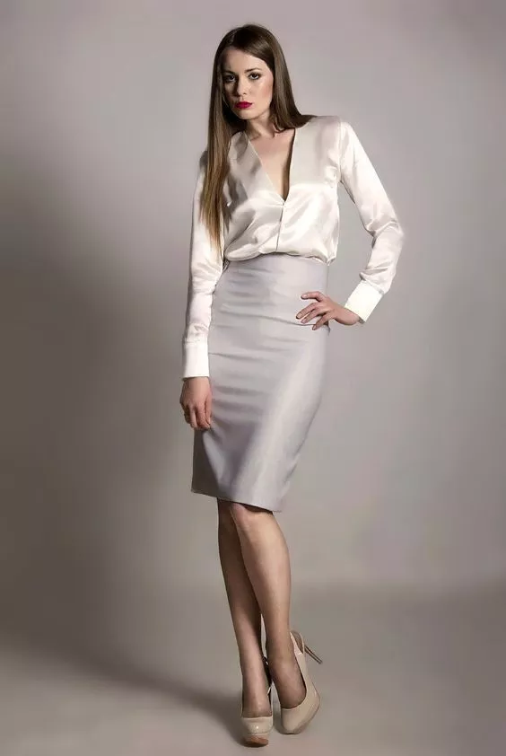 Grey knee length posted by satinjay