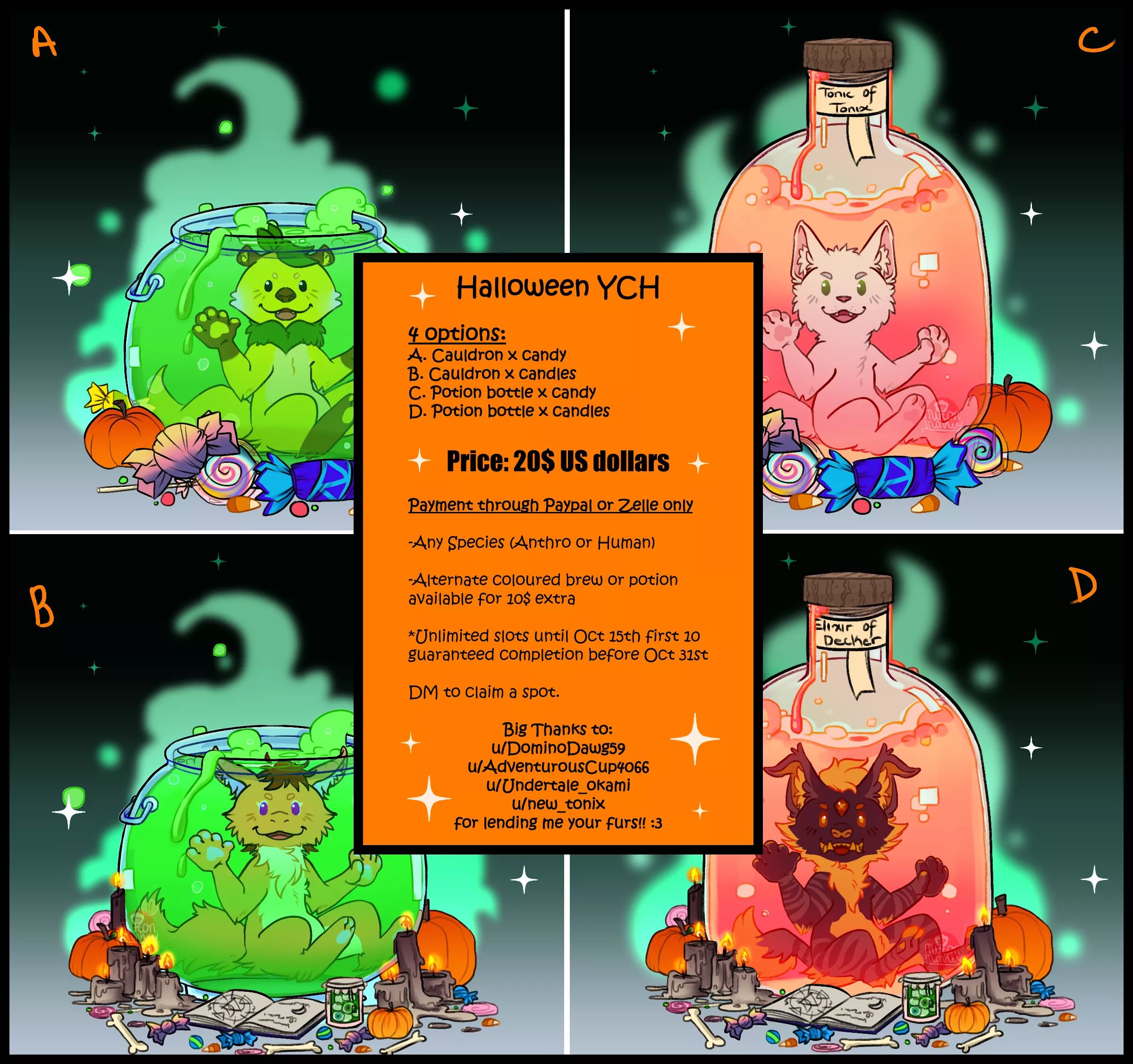 Halloween YCH open (art by me) posted by MuTT0nM0nk3y