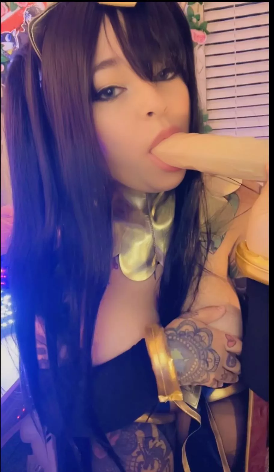 Irl Tharja sucking her masters cock (OC) posted by inkedcosplaygirl