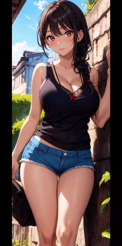 Blue Denim Shorts by CheetahSperm18