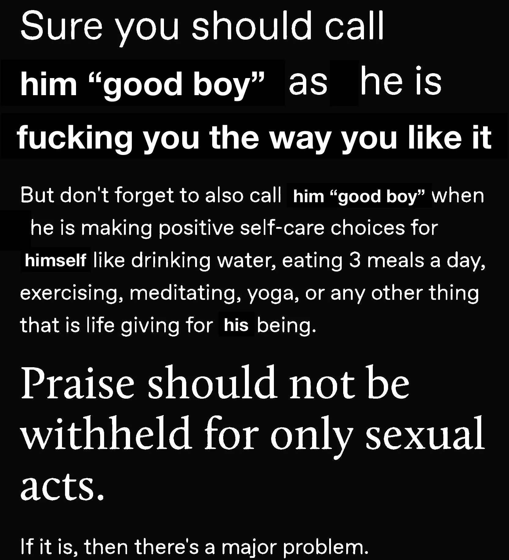 Had to flip the gender roles on their head for this reminder ♡ LOOK AFTER YOUR BOYS >:( posted by suunnysideuup