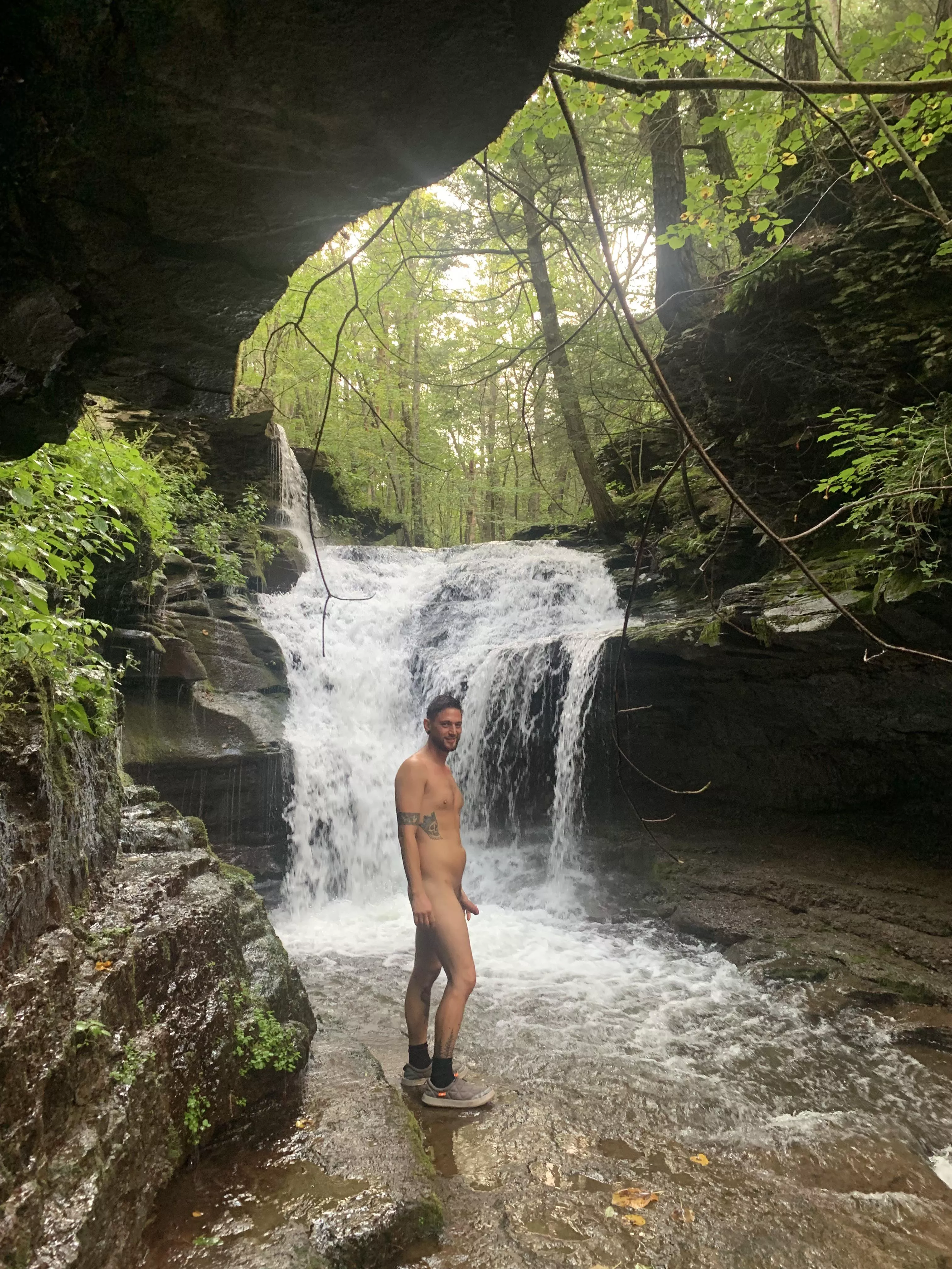 One of those special moments 💚who else likes getting naked at a waterfall? posted by Brandonrosex