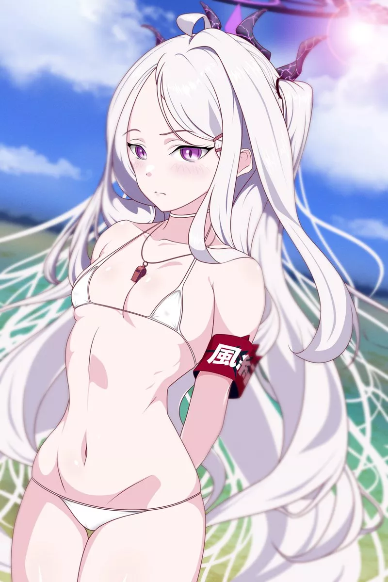 shy summer Hina (@ppppp1245)[Blue Archive] posted by iowess