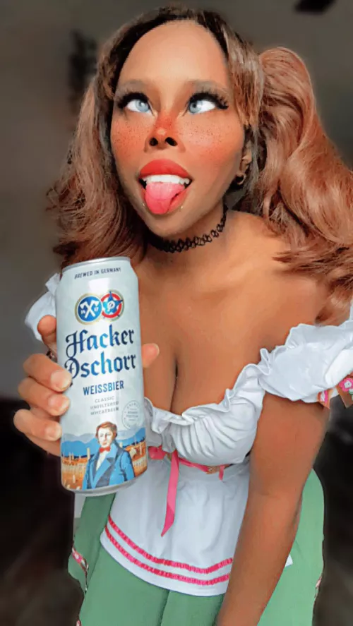 Now that I think about it, I should have taken this pic with foamy beer dripping off my tongue by TheMelaninWaifu