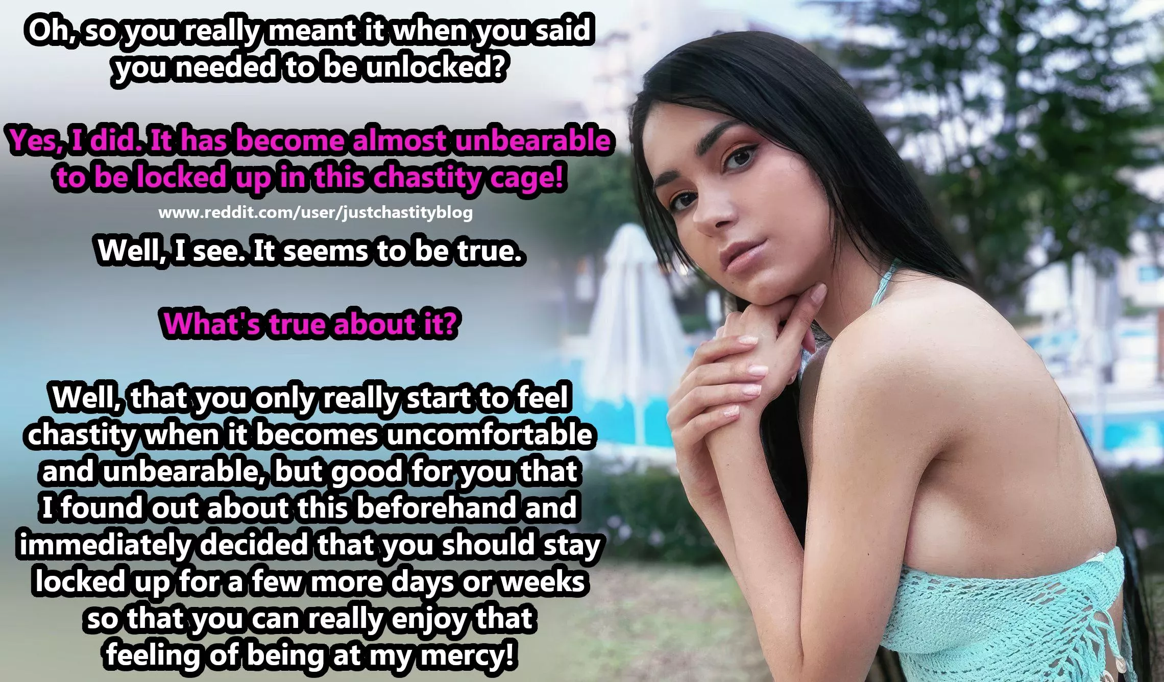 You thought your girlfriend wouldn't know how to break you? Think again my friend! posted by justchastityblog