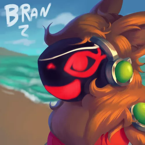 @AzzyTheFurry on the beach 🏖️🏖️(art by me) by BranArts
