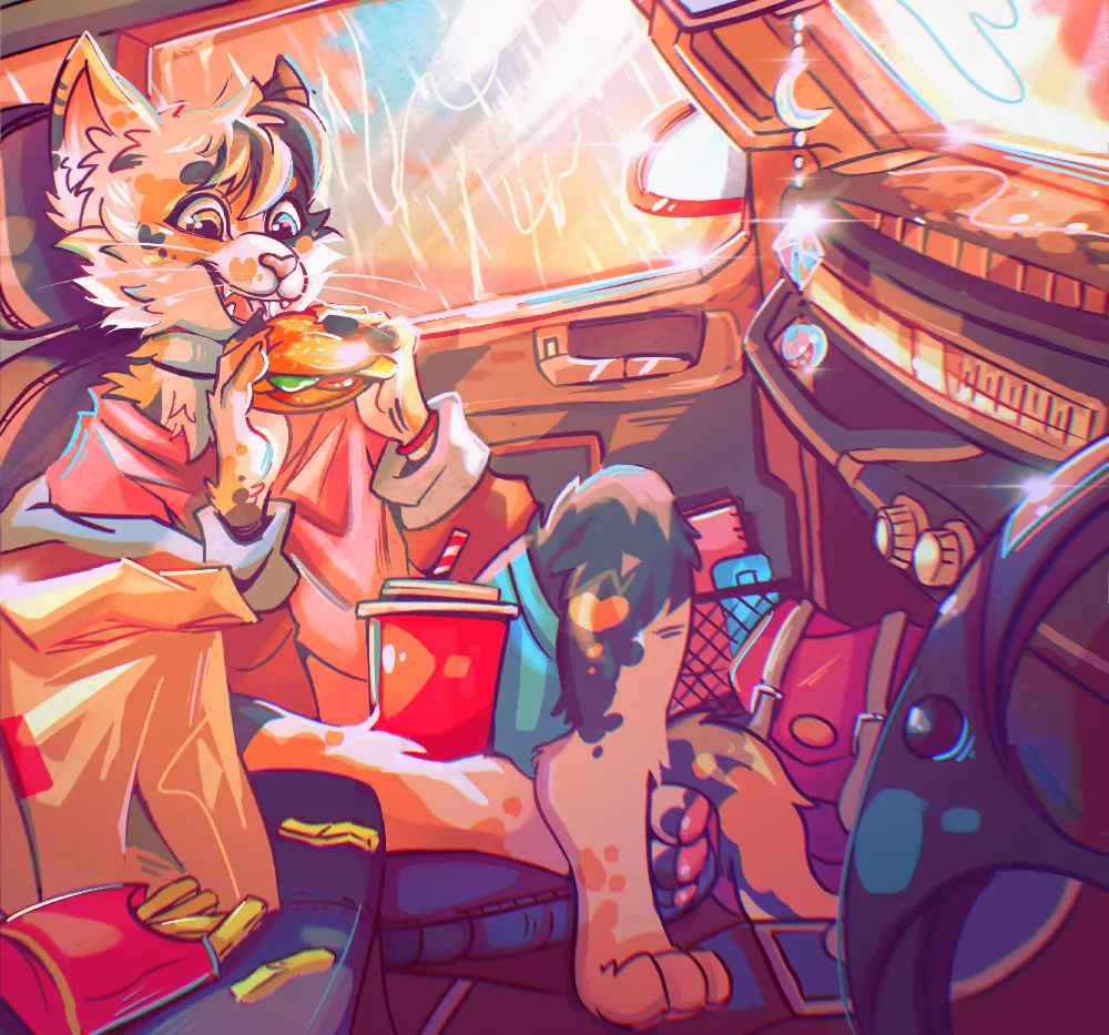 Did draw a cat eating a burger ovo Hope you guys like it~ posted by Enioko