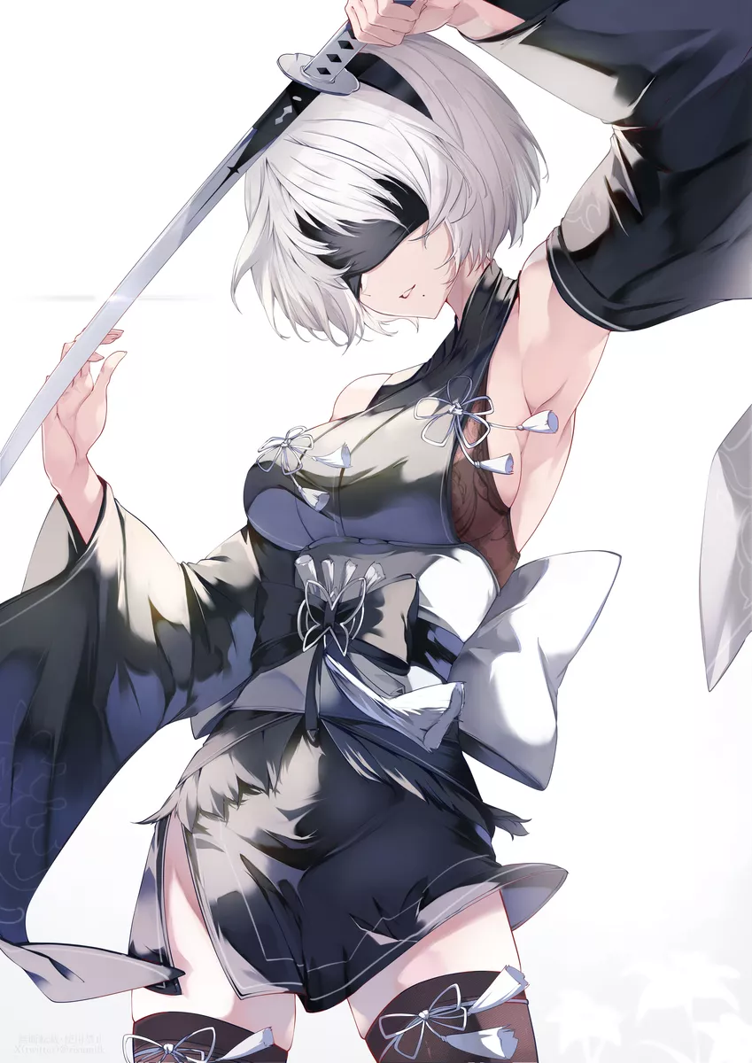 Uniform 2B art by risumi posted by Hide_on_bursh
