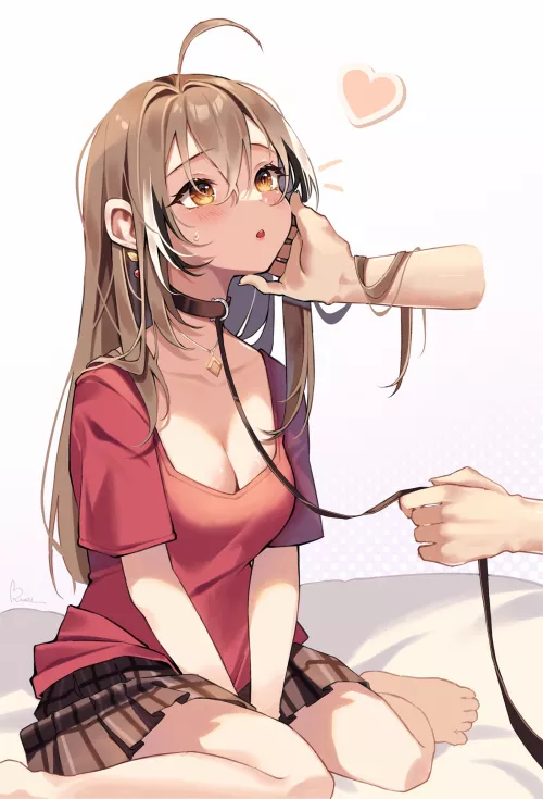 When you get home from work, I wait you on the bed with a collar and a leash 