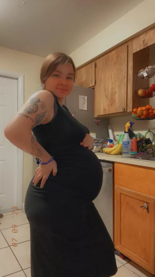 I have the cutest dimples but I have another one somewhere else, wanna see?😘🙈 37 weeks pregnant❤️ by Cold_Armadillo_7723