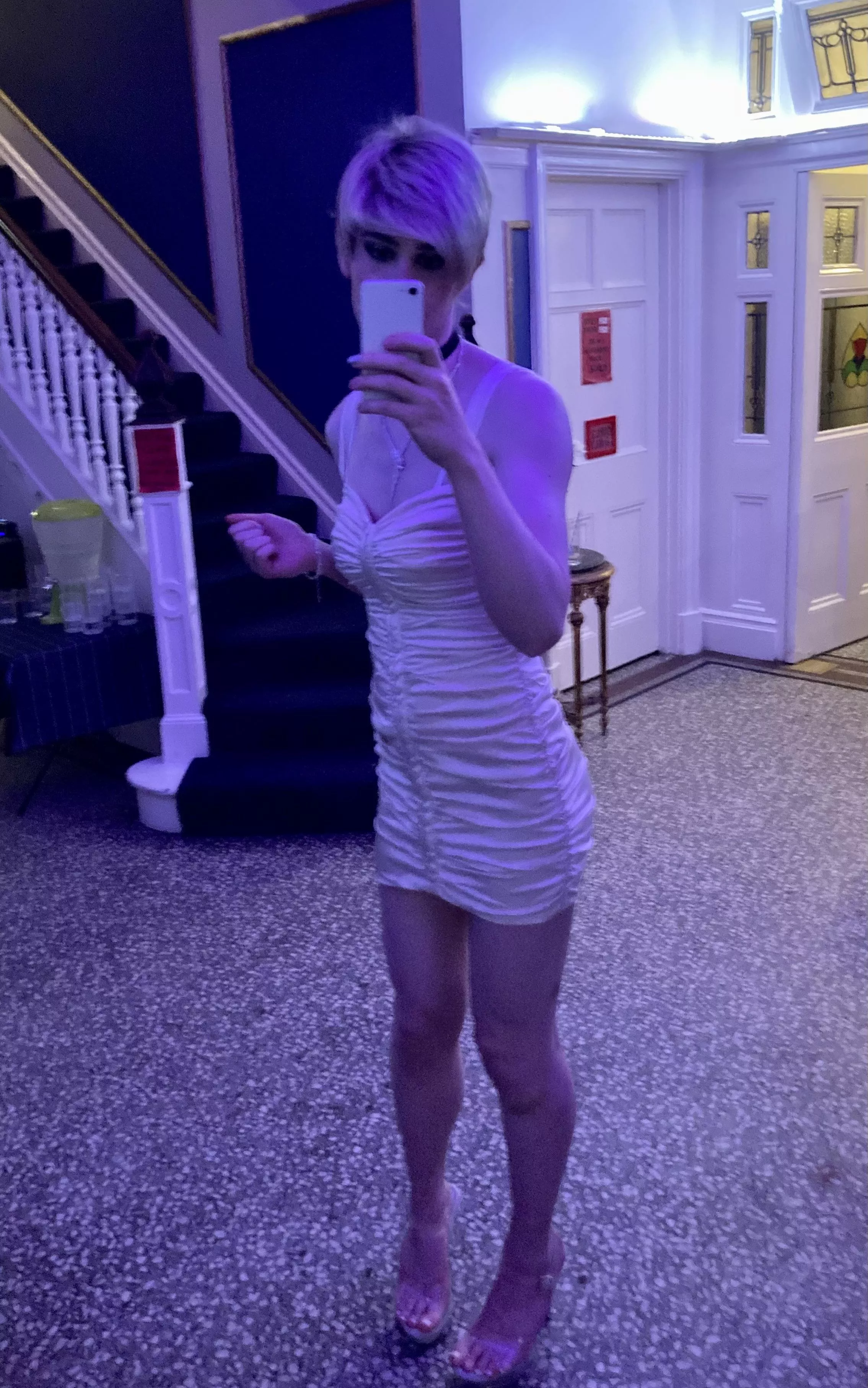 Out at a party in a very short dress 😊 posted by Sissy-JJ