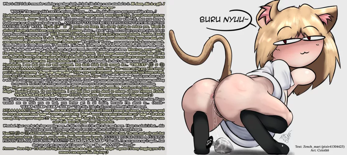 Please, don't do the Neco Ass [Anal] [Sassy] [Tsundere] [Annoyed] [Catgirl] [Buttplug] | Art: @ColorIt6 by Zench_mart