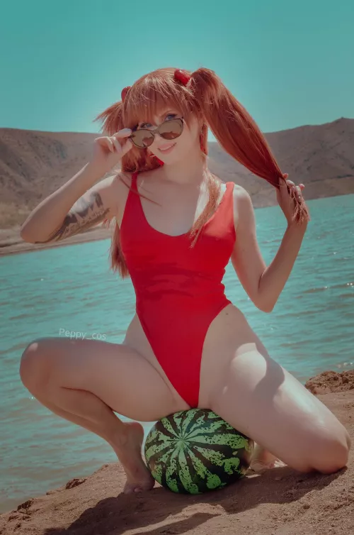 Asuka Langley on the beach by Peppy_cos by peppy_cos