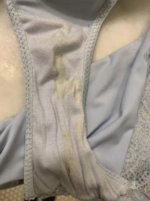 Worn during peak ovulation ;) what a perfect cream stain! by PetiteTyrant