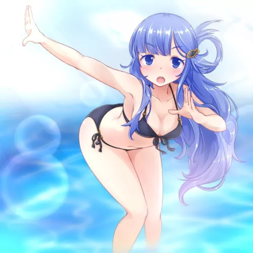 Cute and sexy waifu at the beach by reversedturnover