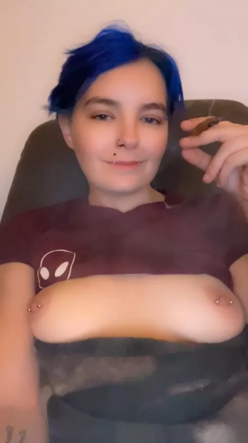 It would be nice to have someone suck on my tits while getting stoned 😈💙 by StonerSourpatch