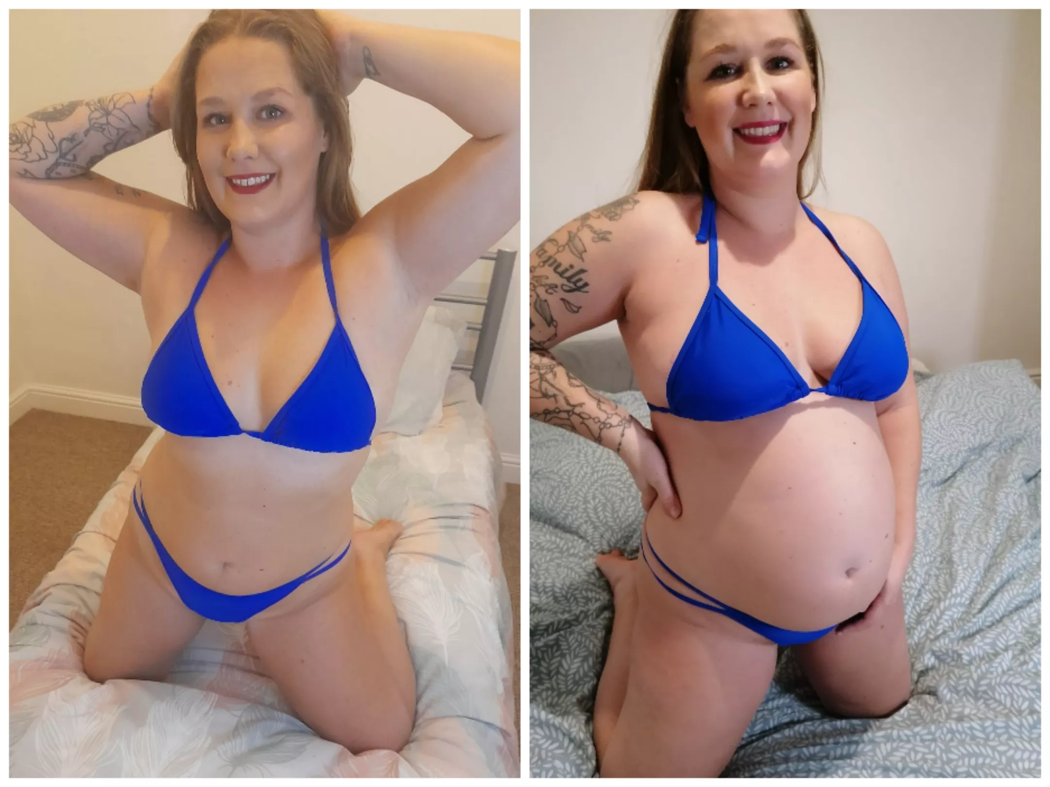 My change over the first 19 weeks of pregnancy! Do I look better or worse to you? I still have lots of growing to go yet 😍 posted by jesspregnancy