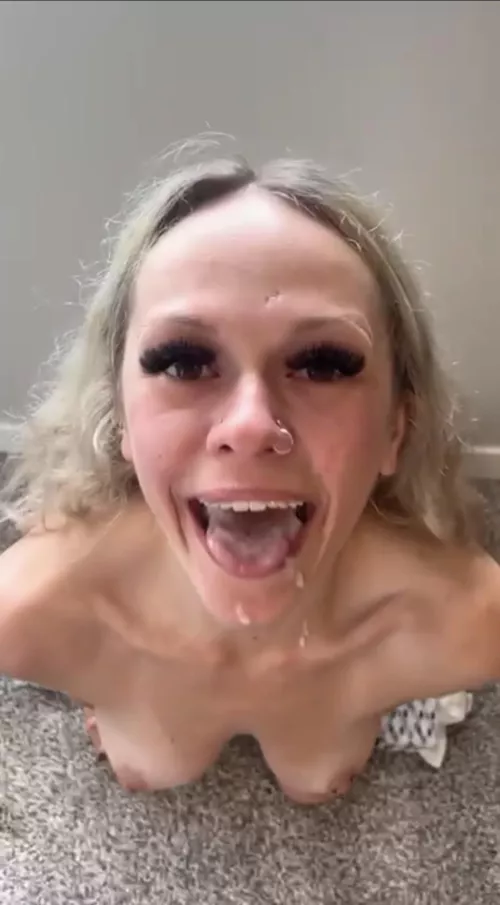 my face and mouth are your cums canvas by megs__dead