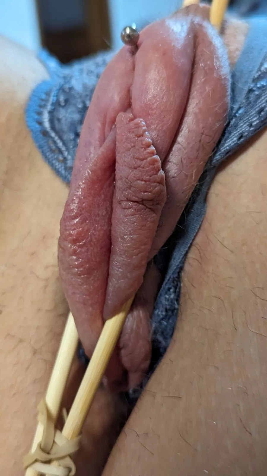 Pumped, clamped with the chopsticks, edged, and kept like this until I decide to use her cunt posted by BloodAlarmed6893