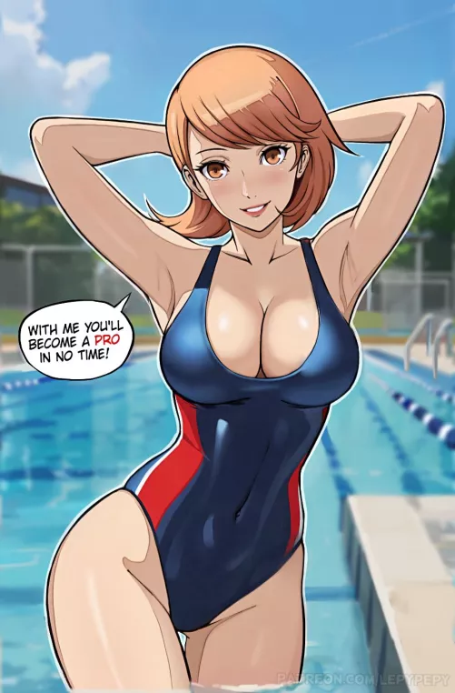 Yukari swimming lesson (LepyPepy) by redsetor