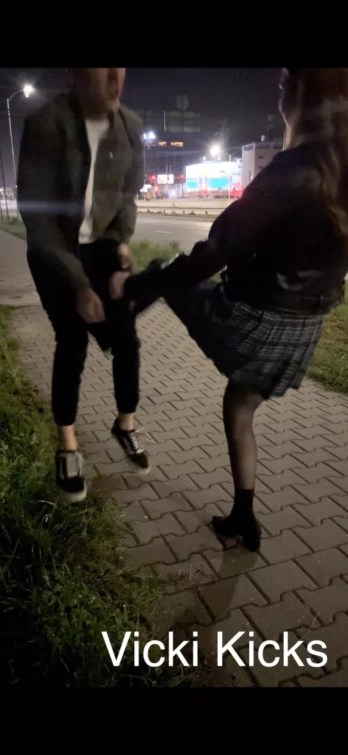 Public ballbusting in the city center🤭 by VickiKicks