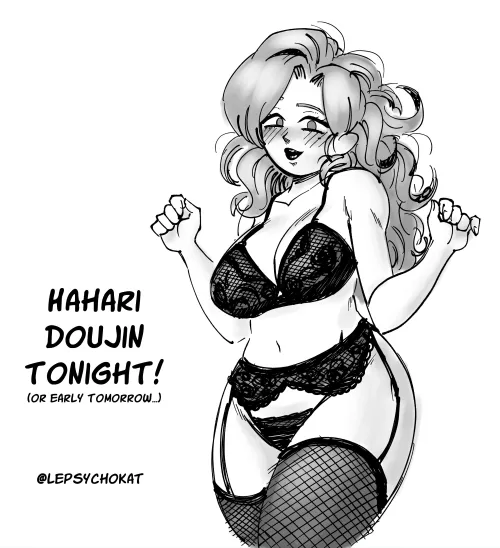 The Hahari doujin will be released later tonight! (Or early tomorrow, if I mess up ・_・;). Anyways, here's a Hahari lingerie sketch! (⁄ ⁄•⁄ω⁄•⁄ ⁄) by ThePsychoKat