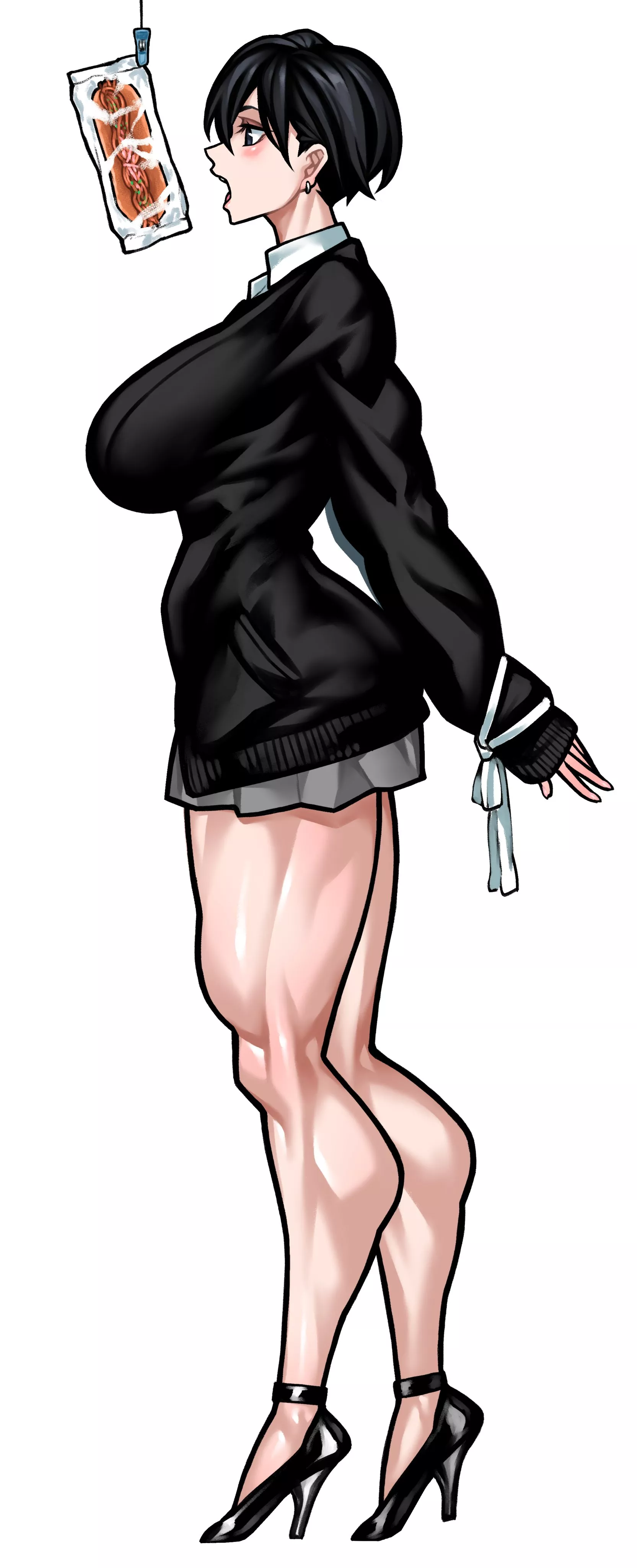 Tied, heeled, and reaching (@yuto_noirm08) posted by TheTMoneyMan