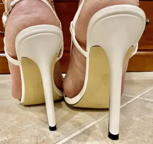 Beautiful white heels all day by madamkathy