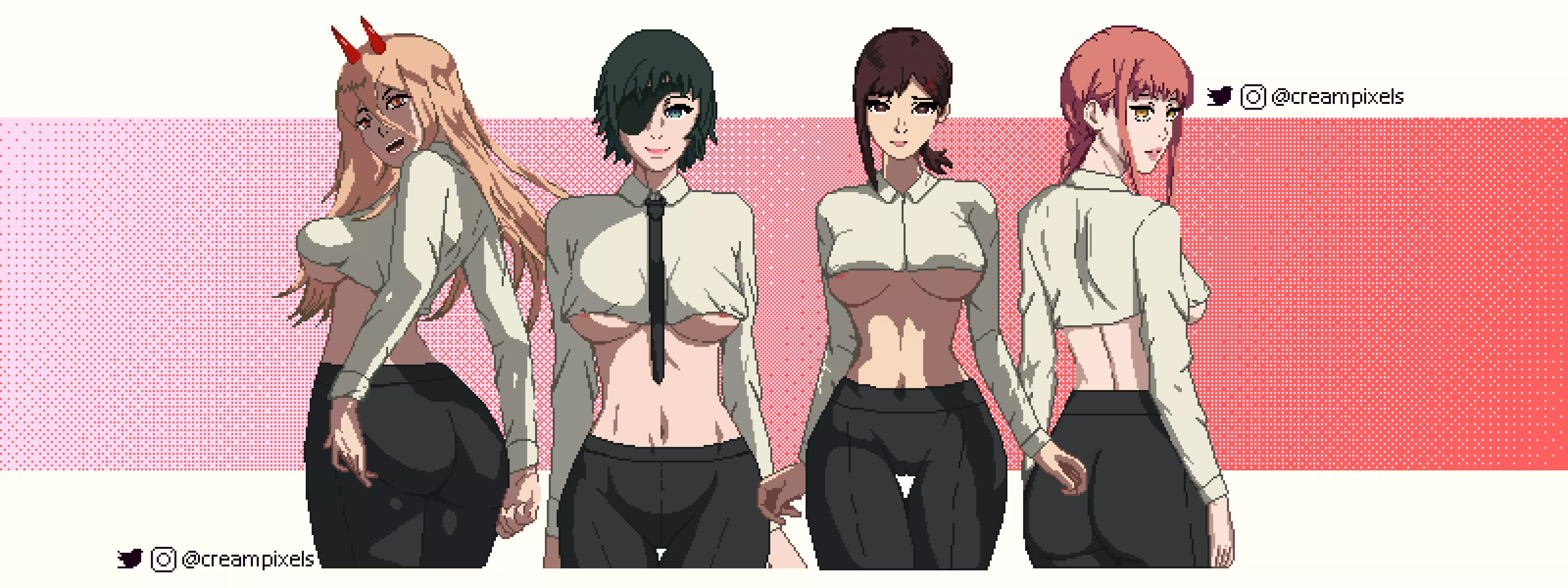 Chainsawman girls in hot pixels. Who y'all got? posted by CreamPixels