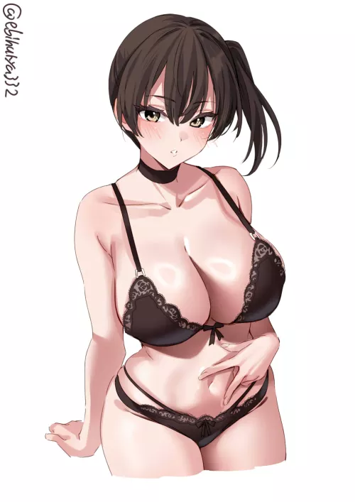 Kaga black underwear [Kantai Collection] by x54dc5zx8