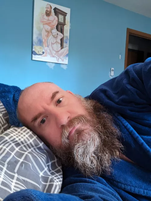 The photo is rated PG. The painting in the background is not. by More-Mathematician84