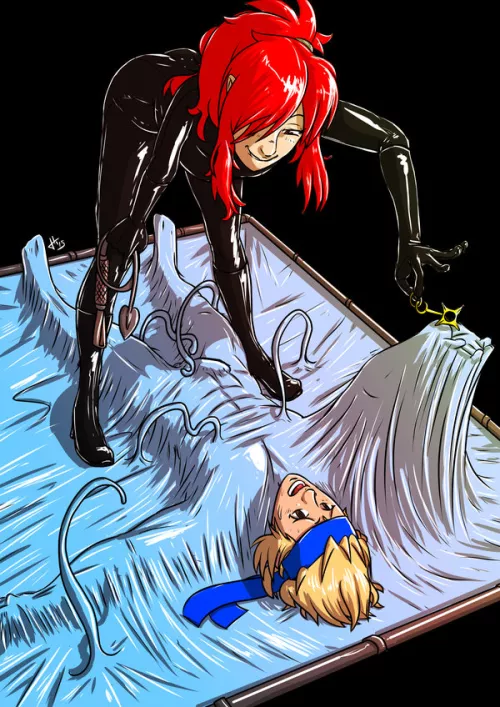 Trapped in magical vacbed by SiarX