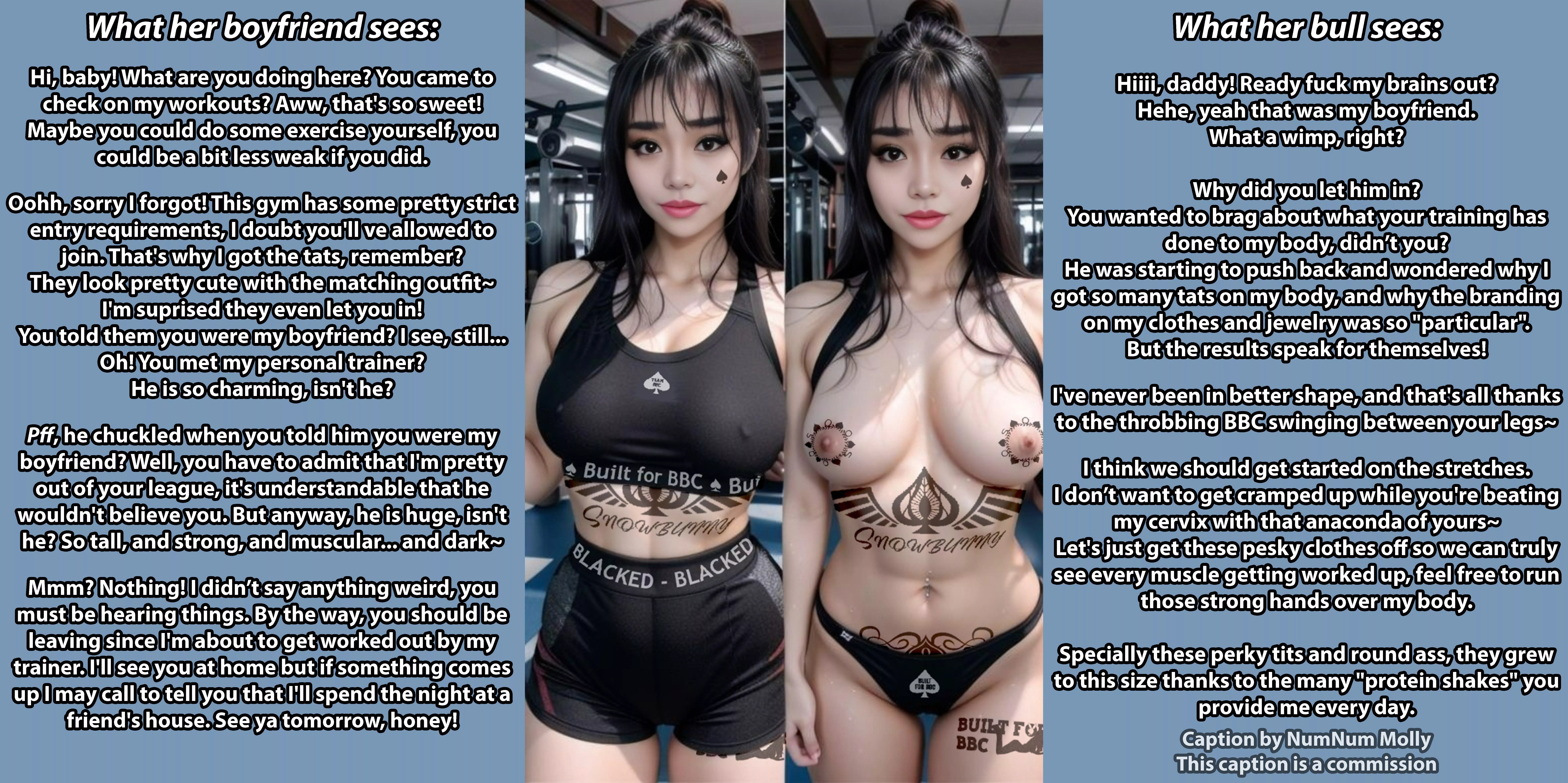 Blacked Gym Visit [NTR][Blacked][Raceplay][Cuckolding][Humilliation][Commission][AI] posted by Sombraros