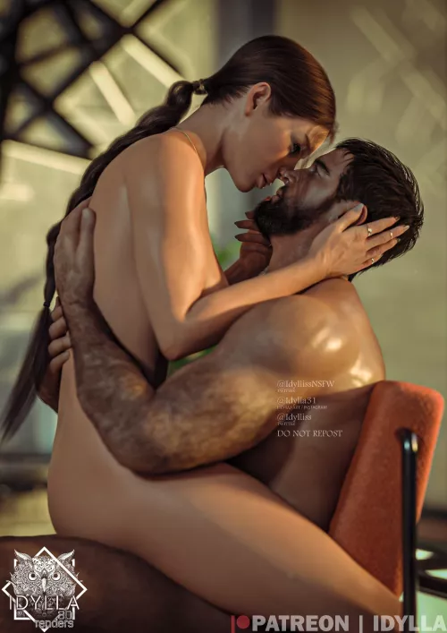 Lara Croft Riding Chris Redfield (Idylla) by Idylla31