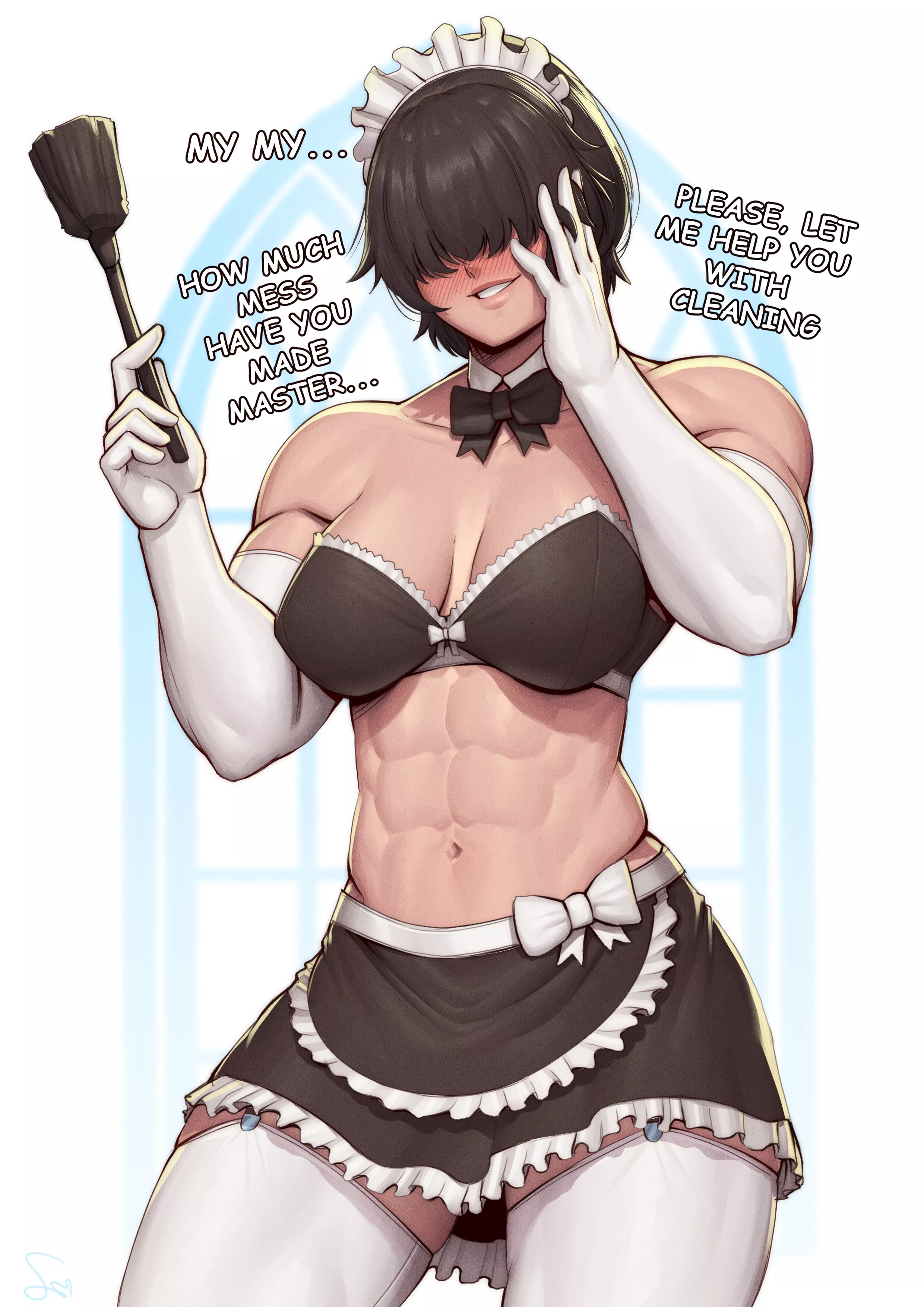 Muscular maid [Artist: SpeedL00ver] posted by ComaOfSouls