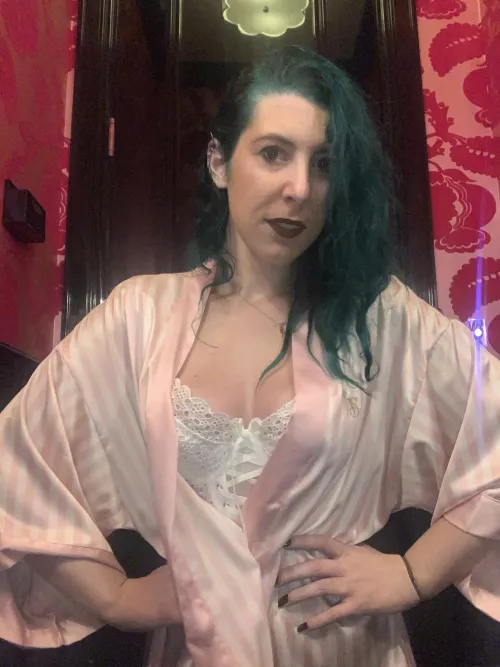 Pink robed cleavage by sirenskiss3